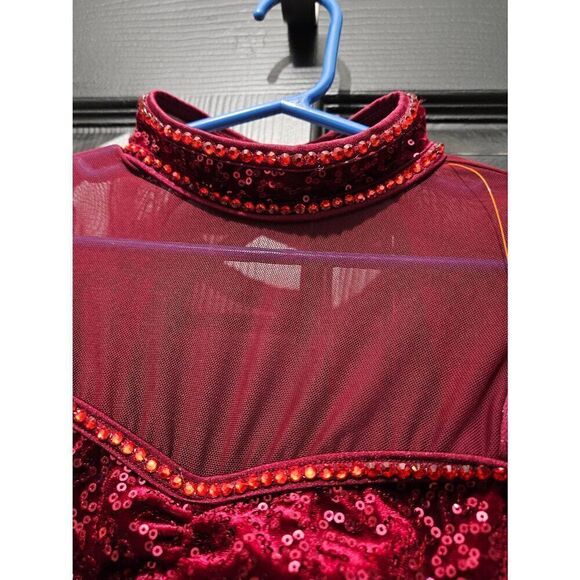 Weissman NWOT custom costume ruby red child large lyrical jazz contemporary - Picture 3 of 14